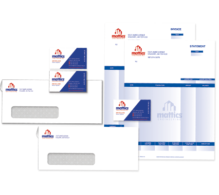 Customized statements, invoices, envelopes and business cards image
