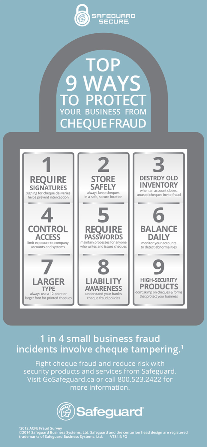 The Top 9 Ways to Protect Your Business from Cheque Fraud Infographic